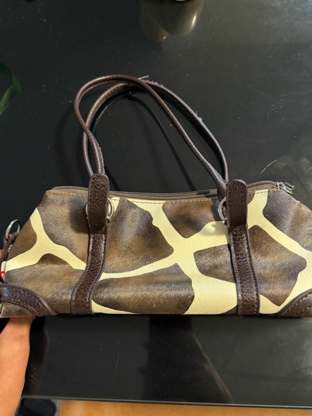 Brown Giraffe-Print Women's Shoulder Bag